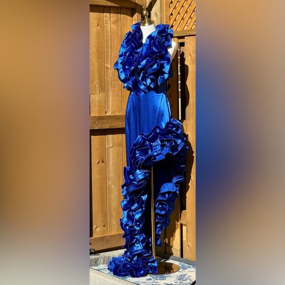🆕 BRONX & BANCO 🧿 NWOT Aurora Cobalt Blue Gown, Sz XL / US 10 - Picture 6 of 16